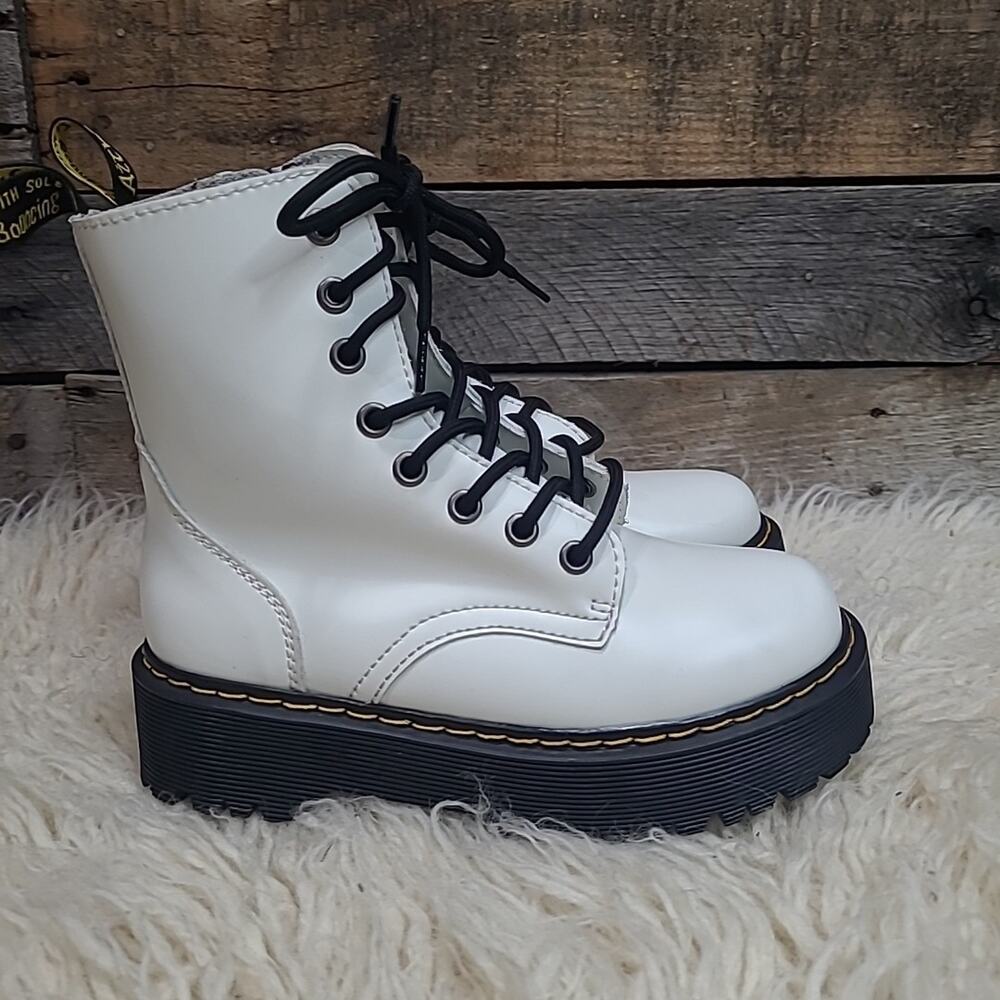 Dr. Martens Jadon Smooth White Boots Women Size 4